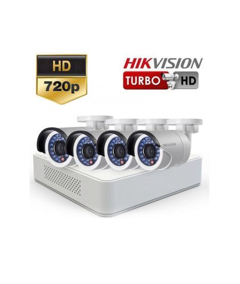 Sistem supraveghere Turbo HD Hikvision 4 camere exterior HD