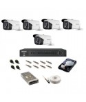 Sistem supraveghere IP Hikvision 5 camere exterior UltraHD